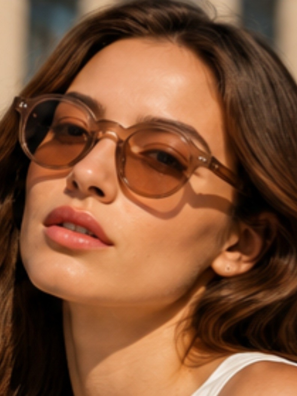 Brown Tinted Round Sunglasses - Unisex Fashion Accessory